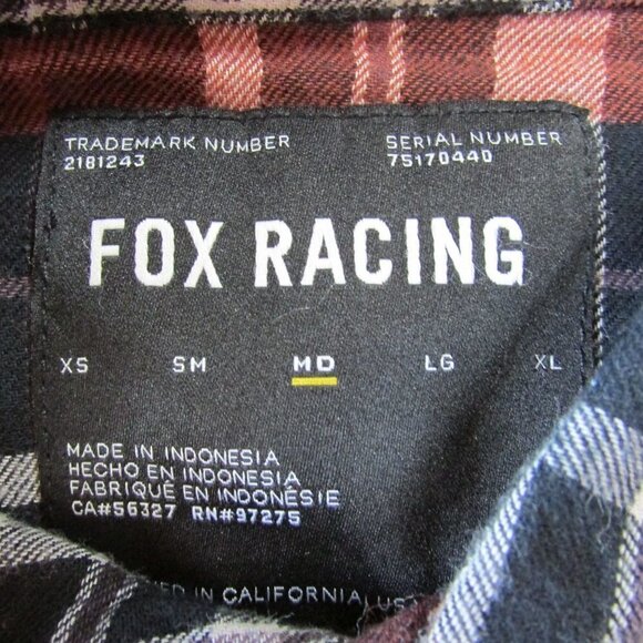 Fox Racing Women's Medium Foxlover Stretch Flannel Plaid Snap Button Shirt - Cop - Picture 3 of 6